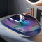 Ruvati 19 inch  Murano Glass Art Vessel Seashell Decorative Pattern Bathroom sink Celestial Blue RVB3042 - alternate 1
